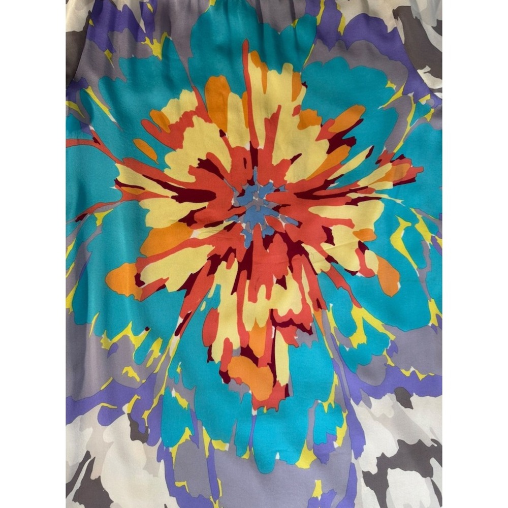 Vintage Missoni Silk Floral Dress IT38 XS Puff Sleeve Multicolor Made in Italy - Picture 6 of 15